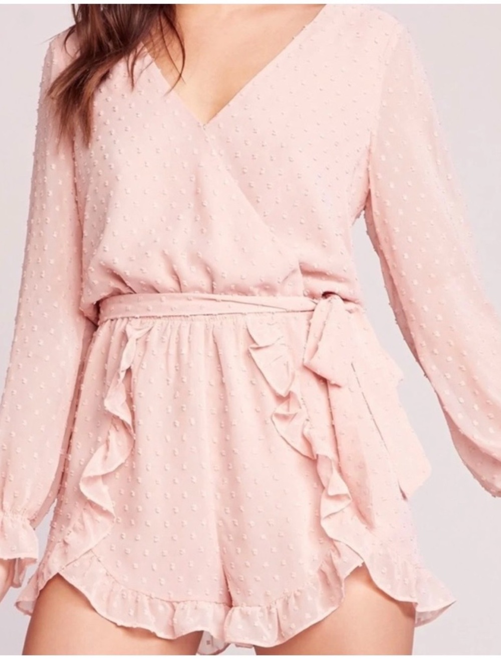 BB Dakota by Steve Madden peach chiffon romper